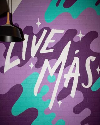 Live Más, Live More. We love supporting local artists with unique murals in EVERY store #Mural #TacoBell